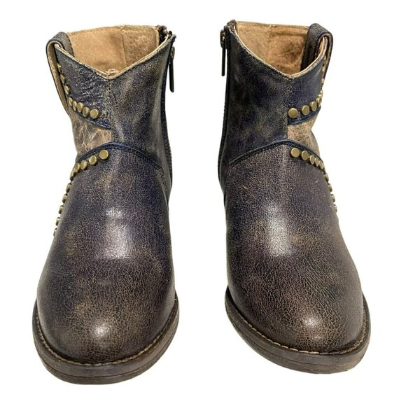 Corral Circle G Star Inlay Stud Ankle Boots Size 5.5 Distressed Leather Western - Picture 3 of 8